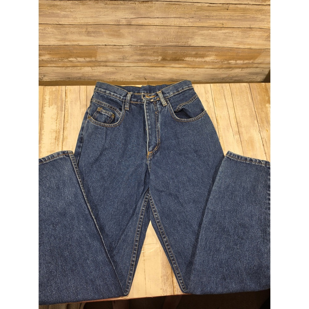 Invisible Womens High Waisted Mom Jeans Dark Wash Tapered Leg Blue Size 7/8 READ